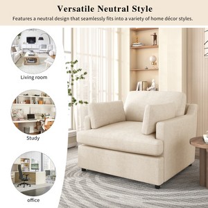 ACEPANO Oversized Accent Chair, Armchairs with Cushion For Living Room & Bedroom-Beige - 1 of 4