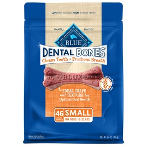 Blue Buffalo Dental Bones 27oz Bags Dog Treats - Small - 1 of 4