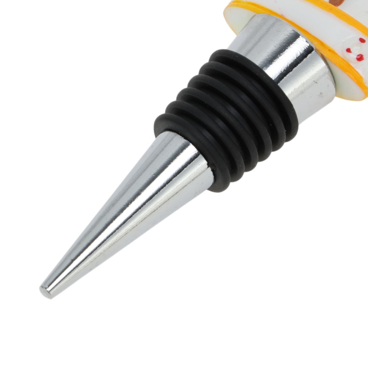 Unique Bargains Small Red Flag with Yellow Stripe Stopper Aluminum Alloy TPE Yellow Silver Tone Black 4.06"x1.34"x0.79" 1 Pc - thumbnail 3