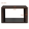 FONTOI 2-Tier Square Coffee Table with Storage, Side Table for Living Room, Center Table with Half Open Storage, Dark Brown, 30.8"*18.3"*30.8" - 3 of 4