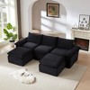 Modular Sectional Cloud Couch - L/U-Shaped Designs, Corduroy Fabric with Ottoman & Pillows, Deep Seat for Living Room - 3 of 4