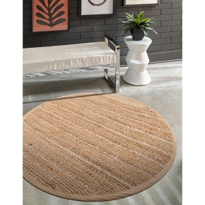 Unique Loom Laurel Handwoven Jute Collection Area Rug - Echo - 1 of 4