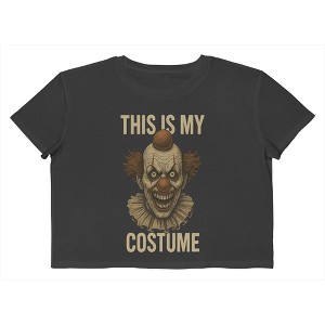 Rerun Island Women This Is My Costume Evil Clown Short Sleeve Graphic Cotton Cropped Loose T-shirt - 1 of 4