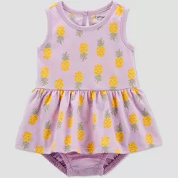 Carter's Just One You® Baby Girls' Pineapple Romper - Purple/Yellow
