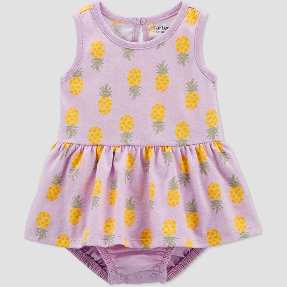 Carter's Just One You® Baby Girls' Pineapple Romper - Purple/Yellow 12M