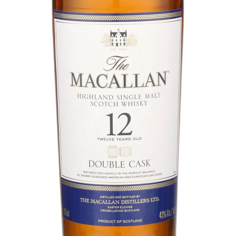 The Macallan 12yr Double Cask Single Malt Scotch Whisky - 750ml Bottle, 3 of 5