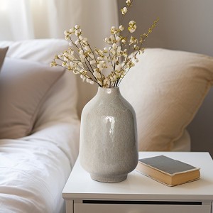 Modern Pottery Vase - Elegant Clay Construction with Sleek Silhouette for Casual Home Decor and Contemporary Styling - 1 of 4