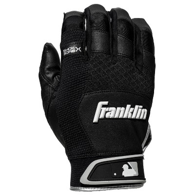  Franklin Sports Shok-Sorb X Batting Gloves - Black/Black - Adult Large 