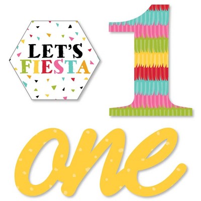 Big Dot of Happiness 1st Birthday Let's Fiesta - DIY Shaped Mexican Fiesta First Birthday Party Cut-Outs - 24 Count