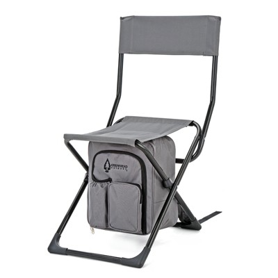Arrowhead Outdoor Multi-Function 3-in-1 Compact Camp Chair: Backpack, Stool & Insulated Cooler, w/Bottle Holder & Storage Bag, Hiking (Granite Grey)