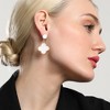SOHI Women's Daisy White The Clover Drop Earrings - 4 of 4
