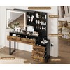 Vanity Desk with Mirror, Makeup Vanity Desk Charging Station,LED Light with 3 Lighting Modes - 2 of 4
