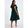 QUIZ Women's Plus Size Scuba Bardot Ruffle Skater Midi Dress - 2 of 4