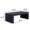 47.6 Modern Ribbed Design Coffee Table ,Rectangular Coffee Table for Living Room,Engineered Wood Low Profile Coffee Table-Cuddlewood - 4 of 4