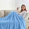 Cozy Soft Striped Fleece Blankets Decorative Plush Luxury Ribbed Warm Blanket for Couch, Sofa, Chair & Bed  - Lux Decor Collection - 4 of 4