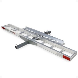 Black Widow Motorcycle Bike Hitch Carrier with Loading Ramp, 400 Lbs Capacity, Metallic - Heavy-Duty Aluminum Hauler and Platform for Motorcycles - 1 of 4