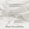 3 Pcs Waffle Weave Knit Lightweight Quilt Sets, Modern Elegant Chic Style Coverlet Set for All Season, Breathable Bed Set with Matching Shams - 3 of 4