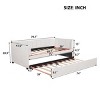 Twin Bed With Ergonomic Design Backrest And Trundle, Upholstered Bed Frame With A Twin Size Trundle, Grounded Bed Modern-Cuddlewood - 4 of 4
