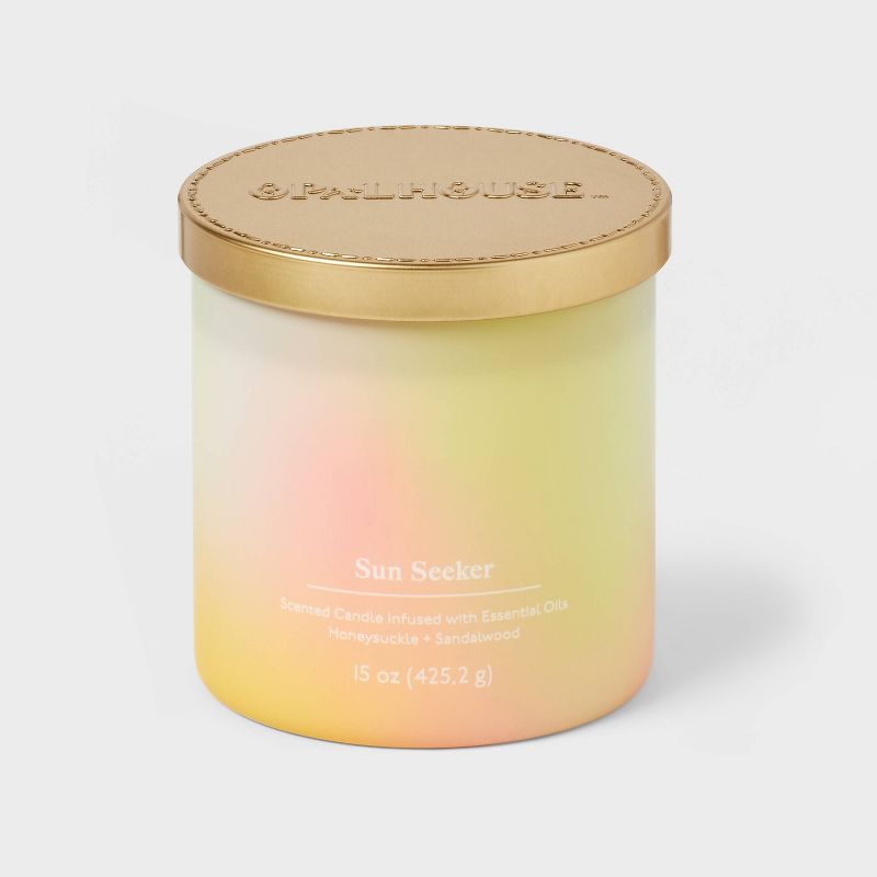 2-Wick 15oz Glass Jar Candle with Tie Dye Sleeve Sun Seeker - Opalhouse&#8482;, 1 of 5