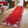 Christmas Snowflake Area Rug, Indoor Floor Carpet Washable with Non Slip Backing, Low Pile Stain Resistant Floor Mat for Living Room, Nursery - 2 of 4