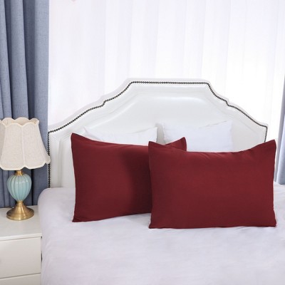 2 Pcs 14"x20" 1800 Microfiber Soft Pillowcase Burgundy - PiccoCasa