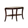 Royal Hampton 51 Inch Console Table with Oval Glass Top and Lower Shelf, Brown Wood - 2 of 4