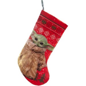 Kurt Adler Christmas Stocking, Printed Star Wars "The Child" Baby Yoda, 19" - 1 of 4