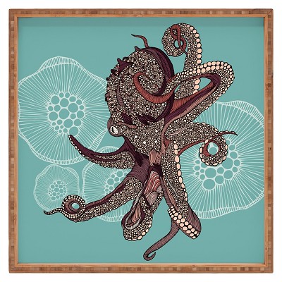 Valentina Ramos Octopus Bloom Square Tray - Blue - Deny Designs