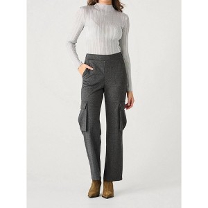 Women's Long Sleeve Ribbed Shimmer Top - Dex - 1 of 3