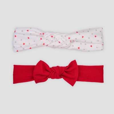 Image of Baby Girls' 2pk Novelty Headwrap - Just One You® made by carter's Red 0-12M