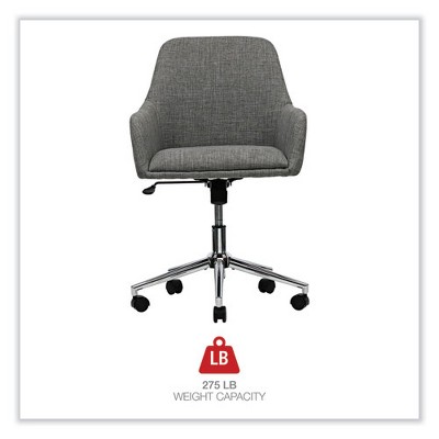 Gray Fabric Mid-Century Modern Task Chair with Chrome Base