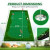 NAYSAYE Golf Trainers 12x5 FT Golf Putting Green Mat with 3 Holes Flags and Cups for Indoor Outdoor, Green, 141.73"*59.06"*1.97" - 3 of 4