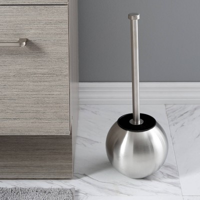 Stainless Steel Globe Design Toilet Brush and Holder