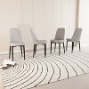 CAVINAS Modern PU Leather Dining Chairs, Set of 4 Kitchen Chair with Curved Backrest and Black Metal Legs - 3 of 4