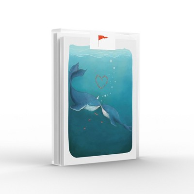 Whale in Love Greeting Card Pack Set (8 ct.) by Ramus & Co