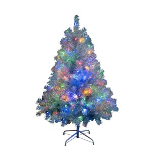 ChicFurnit Artificial Trees 4FT Christmas Tree Stands Noble Fir Artificial Christmas Tree Holiday Decorate Tree for Home Party, Silver, 35"*35"*48" - 1 of 4
