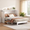 Merax Farmhouse Murphy Bed Cabinet with USB Charging Station Storage Space - 2 of 4