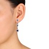 EVERLY JEWELRY |  Sterling Silver 3 3/4 CT TGW Created Blue Sapphire Created White Sapphire Fashion Post Earrings - 3 of 4