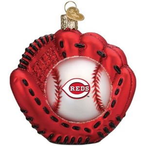 Old World Christmas Blown Glass Ornament for Christmas Tree, Cincinnati Reds Baseball Mitt (with OWC Gift Box) - 1 of 4