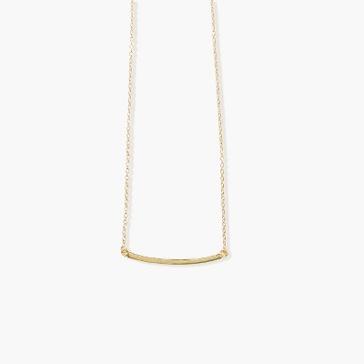 Sanctuary Project Thin Curved Bar Necklace Gold