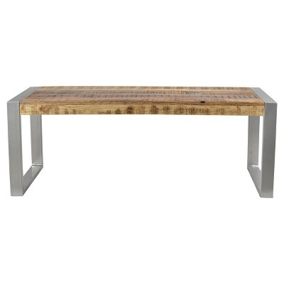 Reclaimed wood and Silver Metal - Bench - Timbergirl