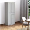Modern Kitchen Pantry Freestanding Cabinet Cupboard with Doors and Drawer, Adjustable Shelving - 4 of 4