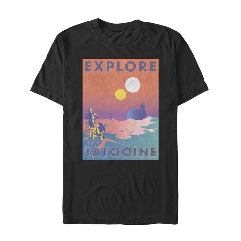 Men's Star Wars Explore Tatooine Travel Poster T-Shirt, 1 of 5