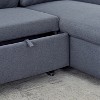 VASIP "78.7" Corduroy L-Shaped Reversible Sleeper Sofa Bed, Space-Saving Sectional with Pullout Bed, Modern Living Room Furniture - 3 of 4
