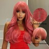 Jessie's Wig 26 Inch Wavy Wig For Party Synthetic Wig Hot Pink 1 Pc/Pack - 4 of 4