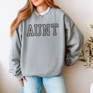 Simply Sage Market Embroidered Aunt Outline Sweatshirt - 1 of 4