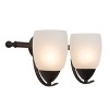 Yosemite Home Decor 1261-2V-ORB 2 Light Vanity with White Etched Glass, Bronze - 3 of 4
