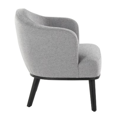 Gray Mid-Century Modern Wood Accent Chair