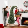 Whisen 7FT Prelit Bent Top Christmas Tree, Whimsical Xmas Tree Slim High Mountain Fir with 300 LEDs and Metal Stand - 3 of 4