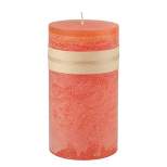Northlight 6" Tangerine Orange Traditional Cylindrical Pillar Candle